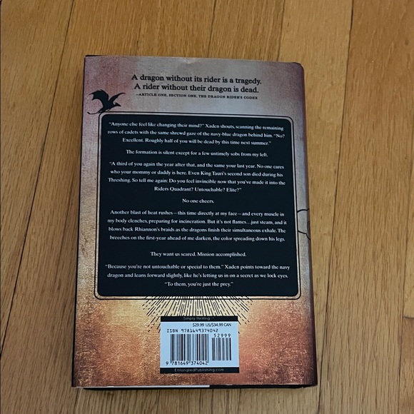 Fourth Wing Hardcover Book - Picture 2 of 3